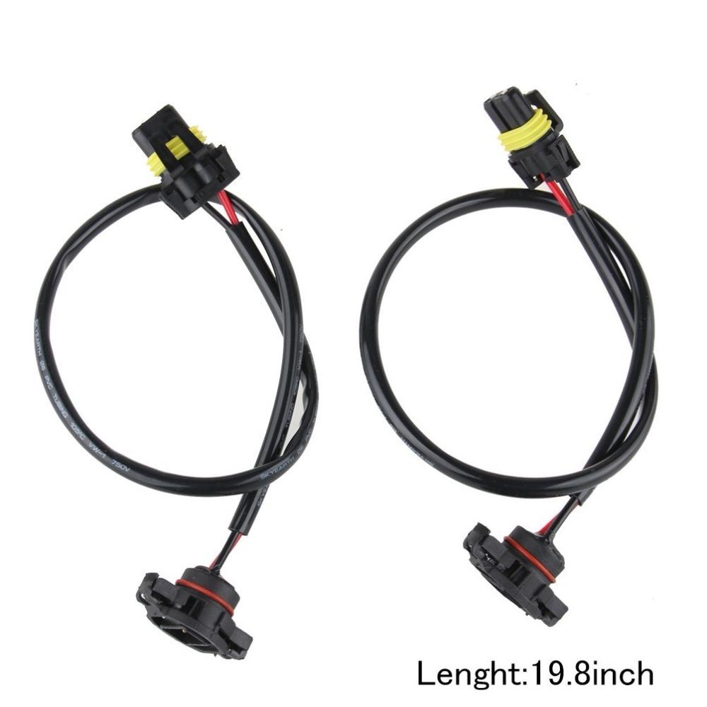 Marloo LED Fog Lights Lamp Adapter Wires For 2010 and up Jeep Wrangler JK 9005 9006 to 5202 2504 H16