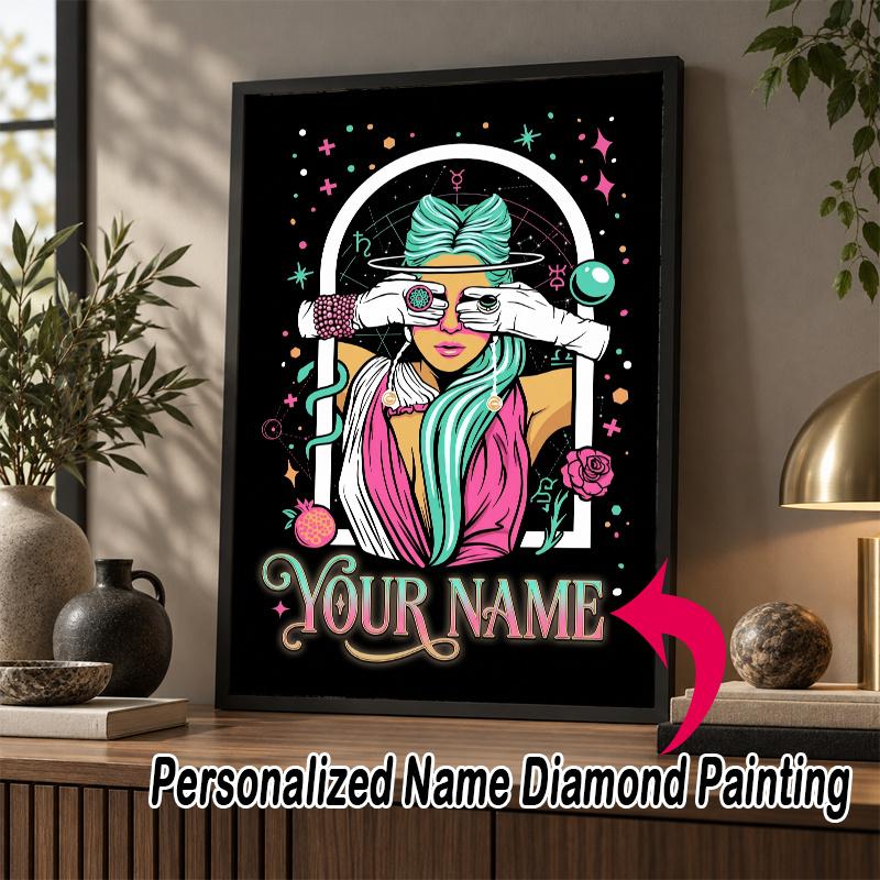Custom Name Lady Gaga 5D Diamond Painting Personalized Full Drill Diamond Art Kit Gift