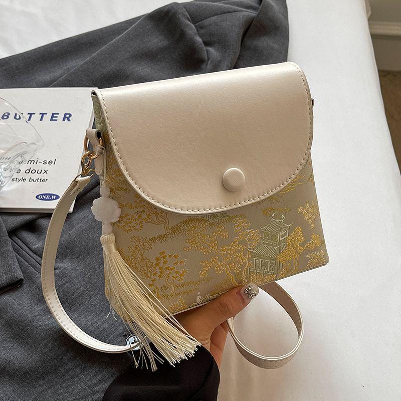 Chinese Style Handbag, Women's Single Shoulder Crossbody Bag, Versatile Bucket Bag, Small Bag, Shoulder Bag