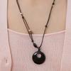 Circle Ring Tide Leather String Long Necklace NZ2538