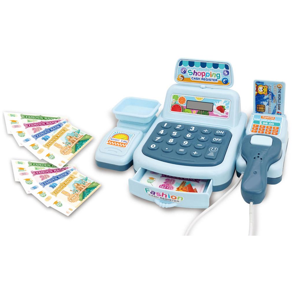 Registrierkassenspielzeug mit Scanner, interaktives Supermarkt-Kasse-Spielzeug für Kinder