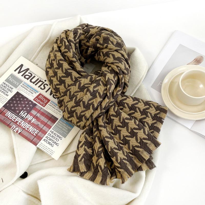 Qiandongge scarf, women's autumn and winter warm thickened medium and long scarf versatile scarf fashion shawl
