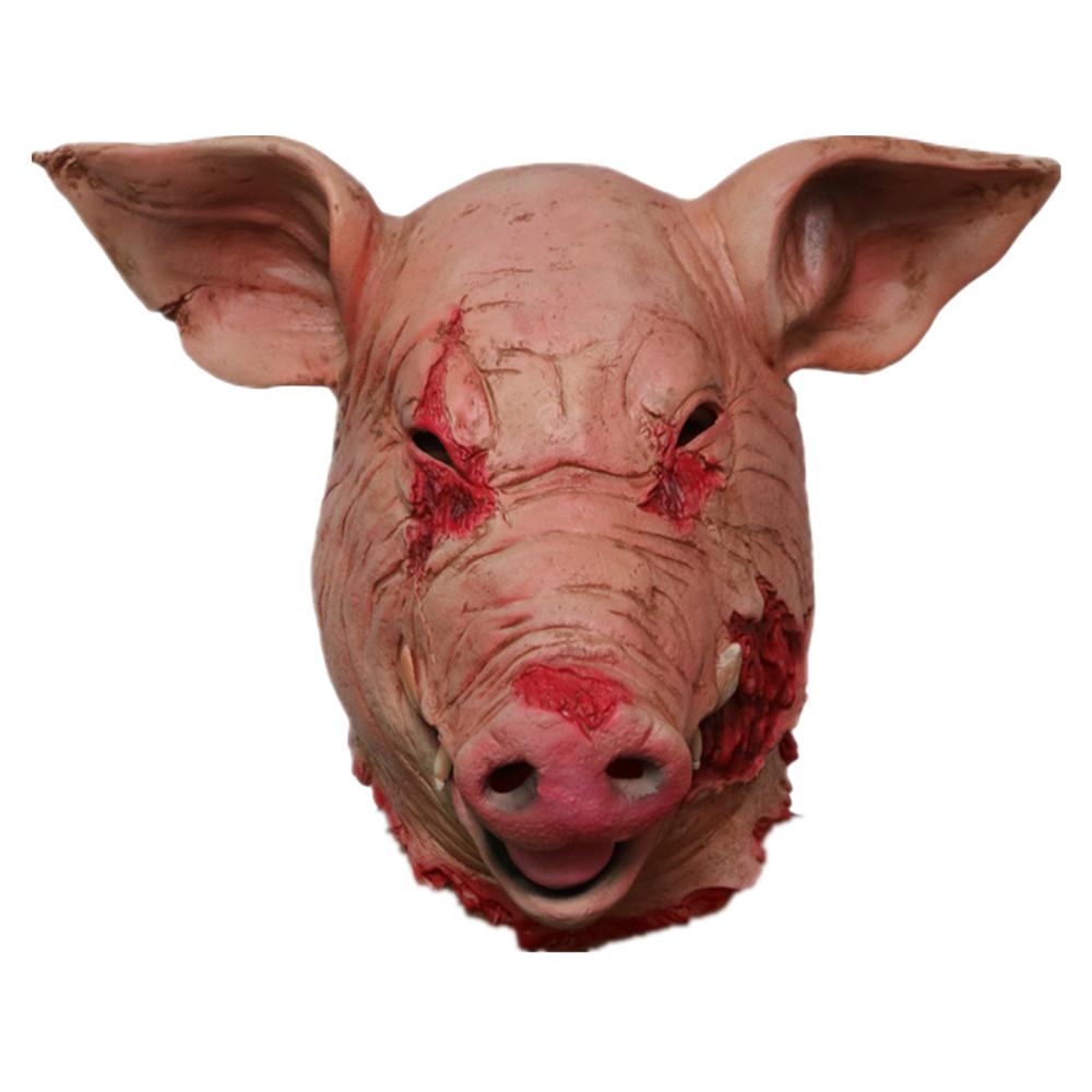 Latex Scary Pig Head Mask for Halloween Costume Party