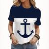 Summer Round Neck 3D Barb Print Top Fashionable Casual Short Sleeved Women's T-shirts