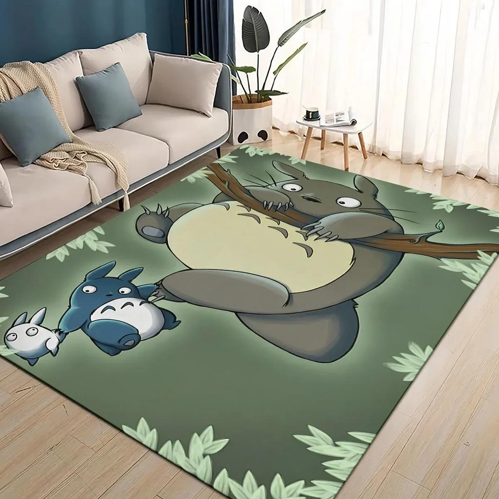 3D T-Totoros Cartoon Area Rug Large,Carpet Rug for Living Room Bedroom Sofa Doormat Decoration,kid Play Non-slip Floor Mat