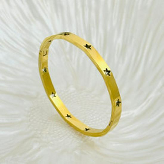 Women's High-End Starry Sky Silver Titanium Steel Bracelet - Versatile, Fade-Resistant, Full Diamond Stainless Steel Plain Band.