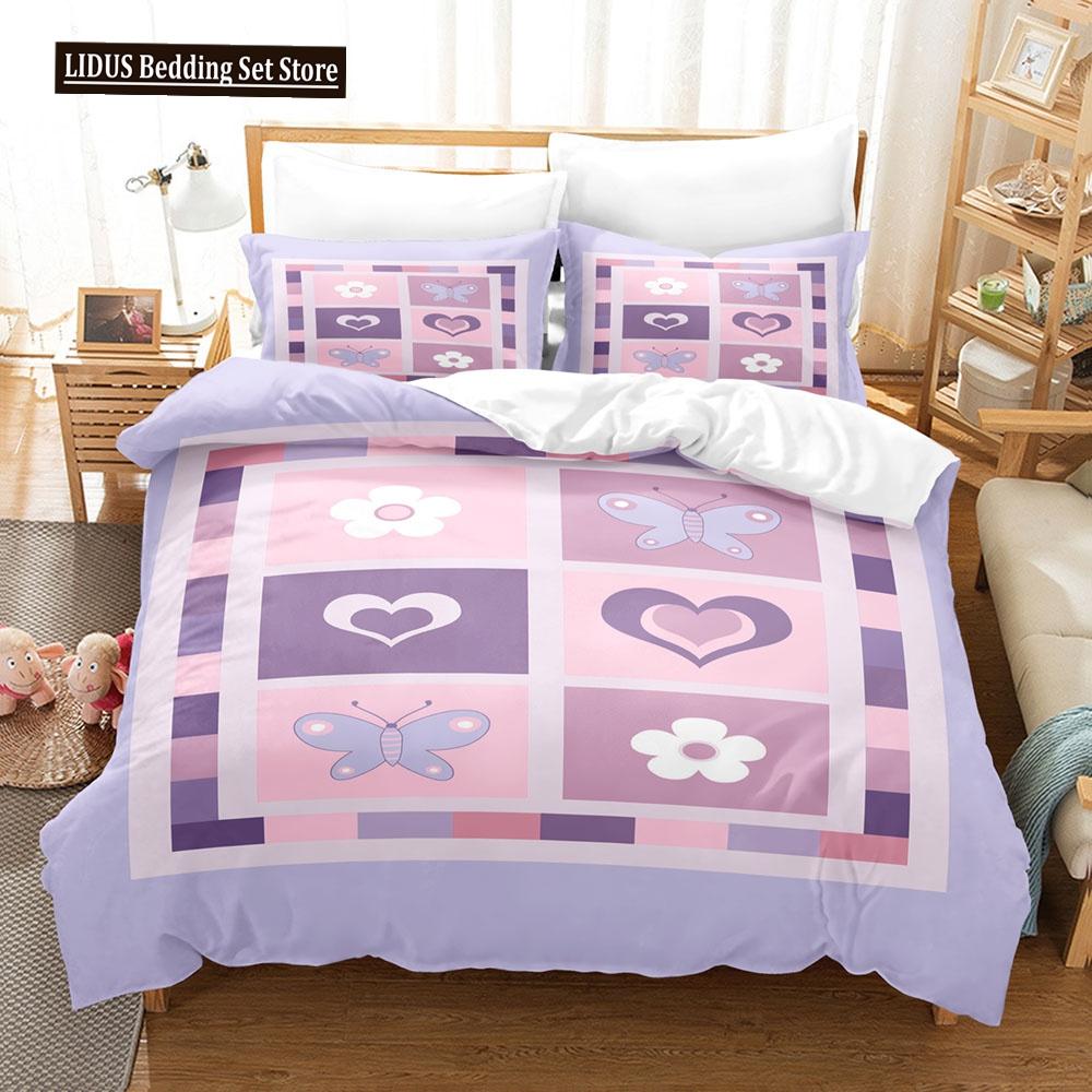 

Розовый Постельный Комплект Романтическая Тема Любовное Сердце Свадебная Машина Комплект Пододеяльника Королевский Размер Для Детей Девочек Женщин Покрывало EU single(135x200cm)