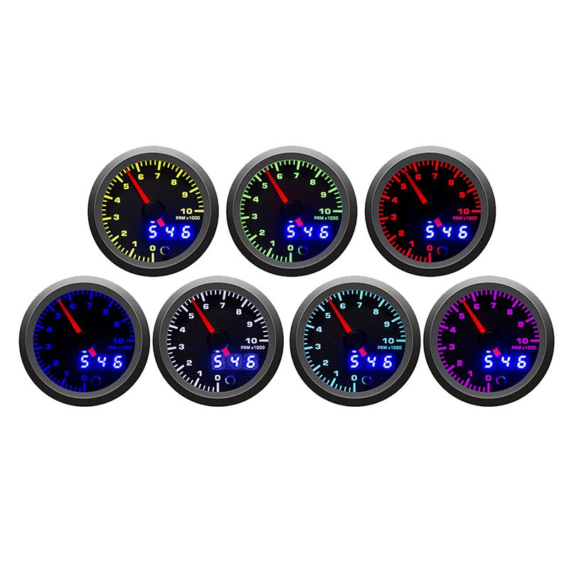 Dragon 52mm Auto 7 Farben LED Doppelanzeige Ladedruck Wassertemperatur Öltemperatur Druckanzeige Volt Luft-Kraftstoff-Verhältnis EGT Gas Drehzahlmesser RPM Anzeige