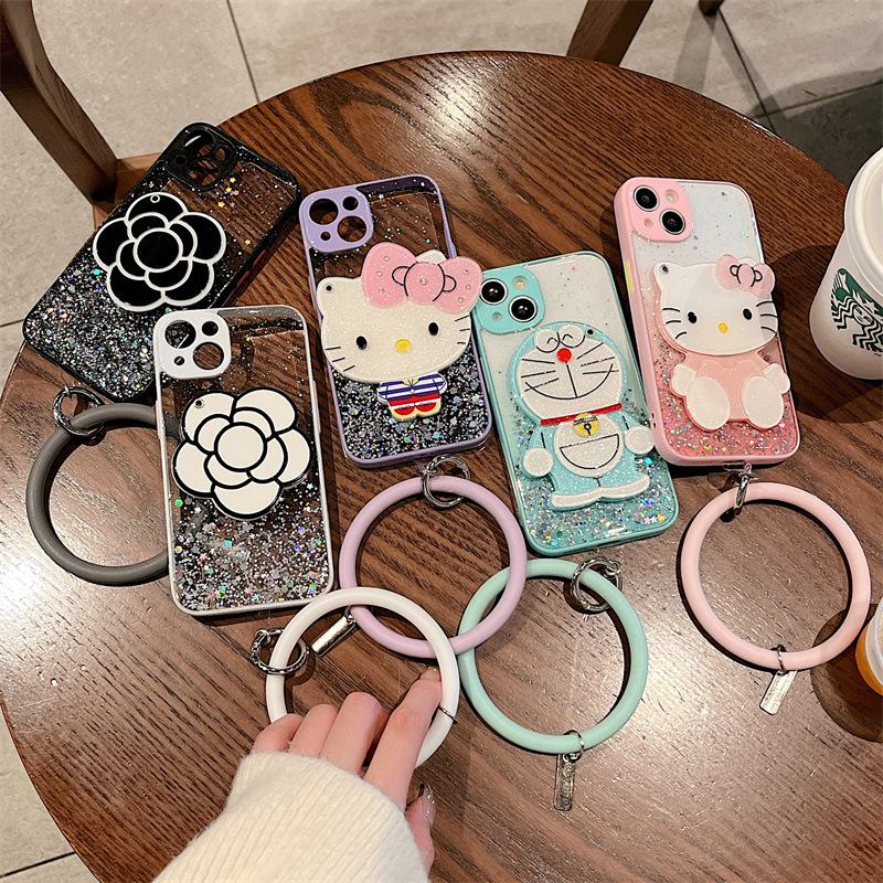 Huawei Honor 50 Glitter Anti-Fall Phone Case with Invisible Makeup Mirror