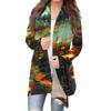 Women's Fashion Casual Halloween Printed Medium Length Cardigan Jacket Coat