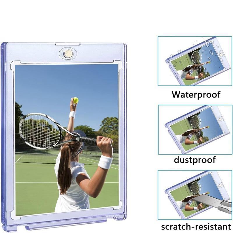 35Pt Magnetic Card Holder Set Display Case Fit For Yugioh Pokmon Game Sports Trading Cards Sleeves Hard Acrylic Protector Toy