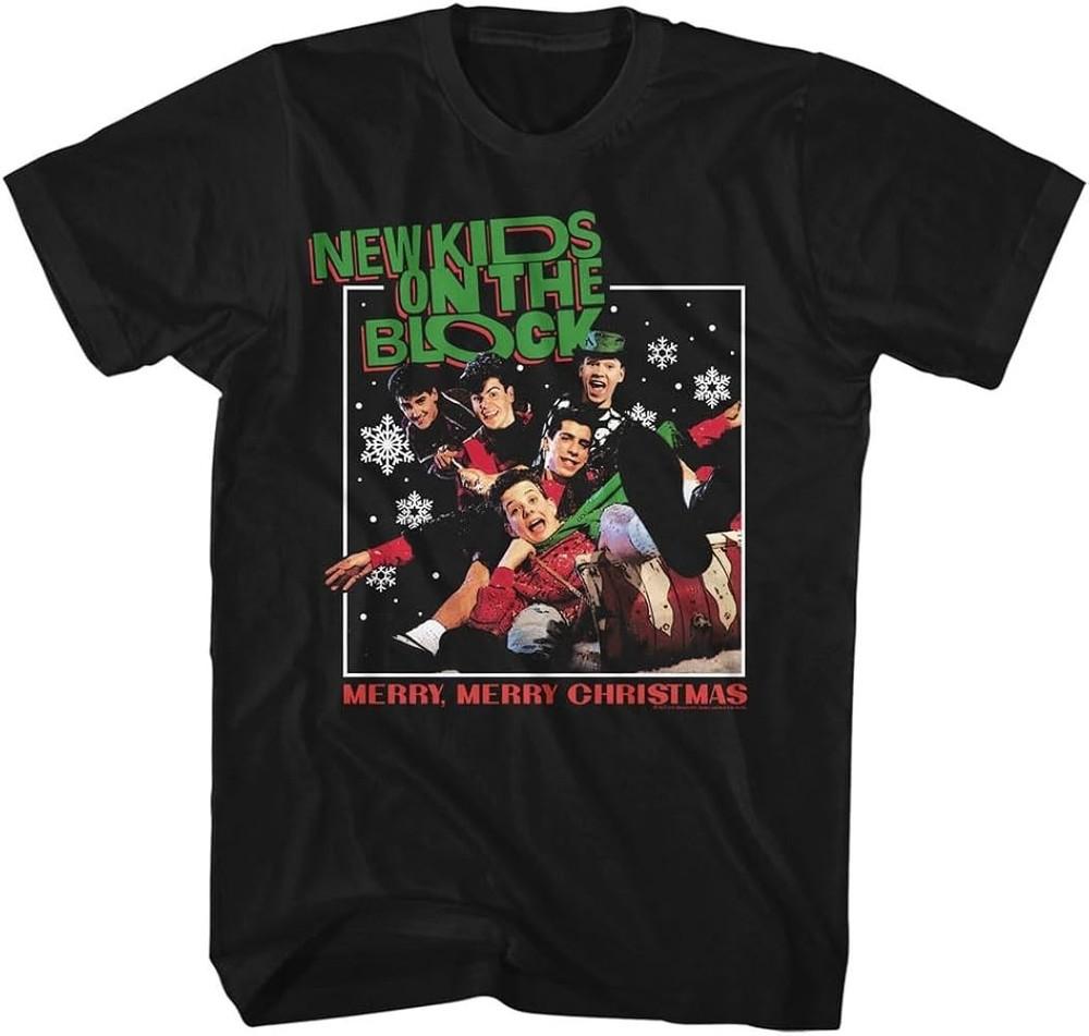 New Kids On The Block Merry Christmas Adult Black Short Sleeve  AD780 Unisex T-Shirt Graphic Tee S