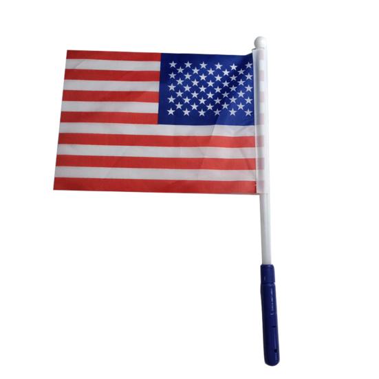 Glowing Flag Handheld Vivid Color LED Holiday Decoration Luminous Mini American Stick Flag