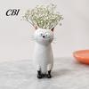 Resin Cat Ornament Quirky Vase, Cute Flower Holder for Desk Shelf, Mini Planter Unique Gift Dried Flowers, Creative Home Decor Ornament, Lovers