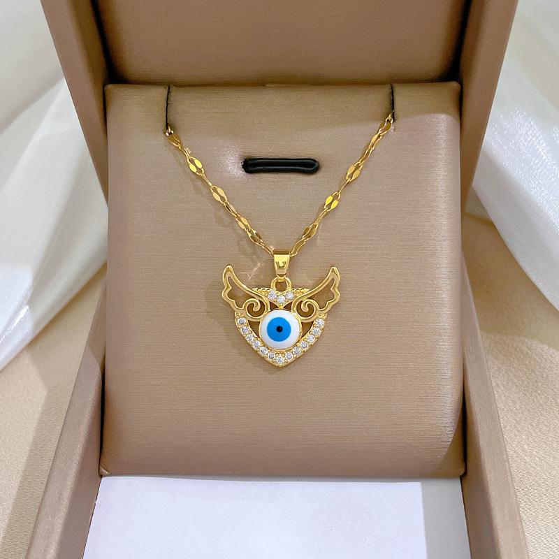 Full Diamond Luxury Light Luxury Banquet Wedding Necklace Female Internet Celebrity Versatile Collarbone Chain Titanium Steel Chain