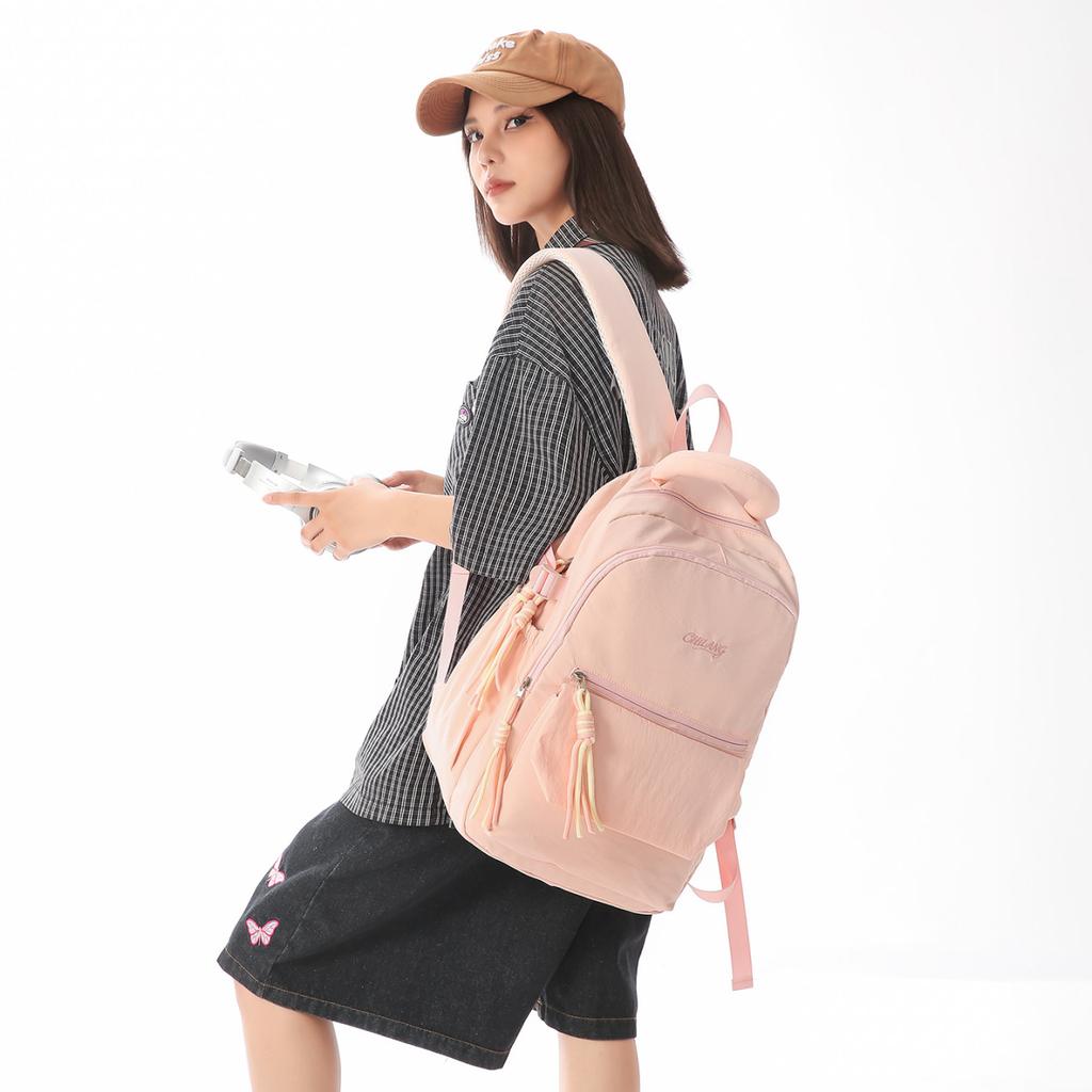 Schoolbag Korean Version of the New Waterproof Nylon Women's Backpack Simple Casual Commuter Women's Bag Student Backpack Travel Backpack