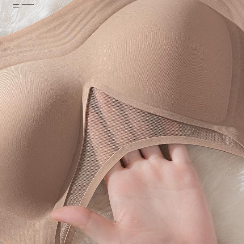 No Trace Bra Women's Strapless Bra Women's Breast Collection Accessory Anti Sagging Large Size No Steel Ring Full Cup Bra