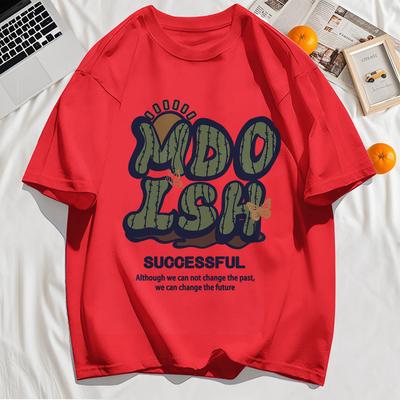 Successful Inspirational Text Printing Mens T-Shirt Summer O-Neck T Shirts Cotton Hip Hop Clothes Streetwear