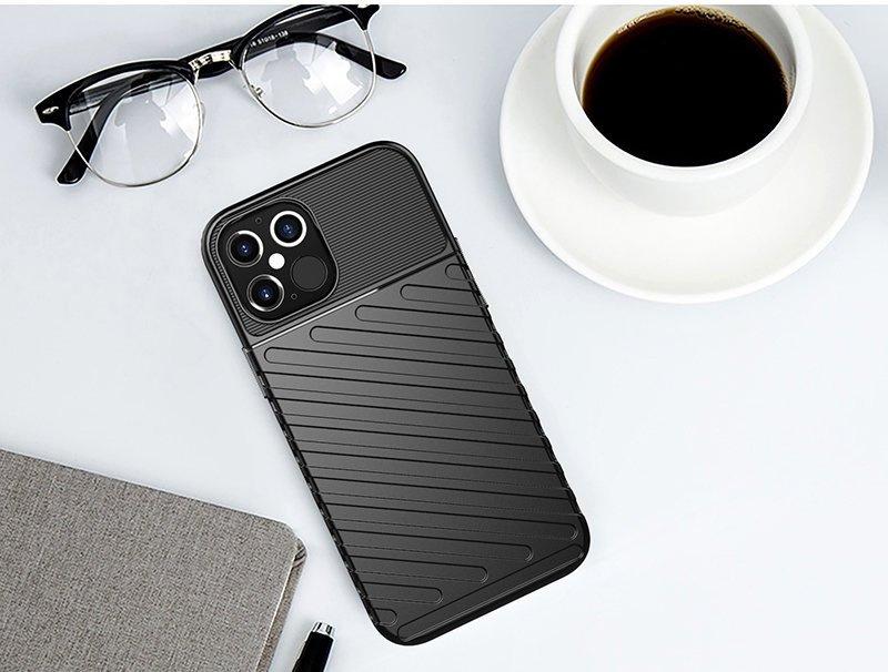 Thunder Case Elastyczne Pancerne Etui Pokrowiec Iphone 12 Pro Max Czarny