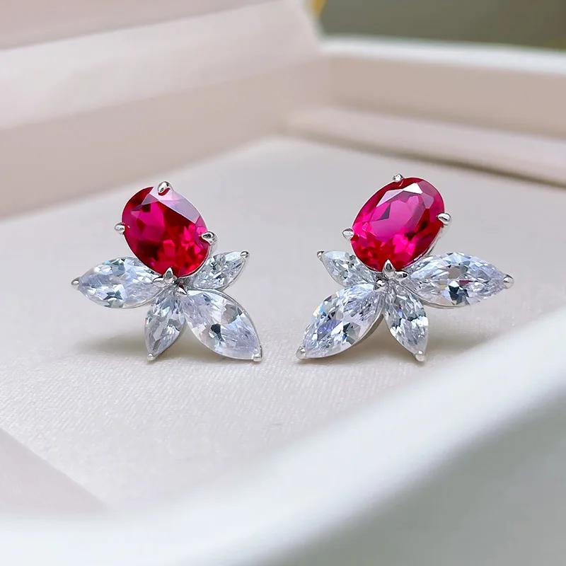 2026 Gorgeous Red CZ Women's Cubic Zirconia Earrings, Bright and Elegant   Engagement Wedding Party Jewelry
