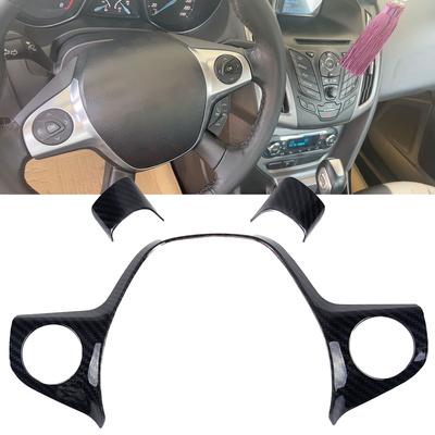 3 τεμάχια/σετ Κάλυμμα τιμονιού σε στυλ ανθρακονήματος Περικοπή Auto Styling Ford Focus 2012-2014 Auto Accessories
