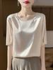 Women's Solid Color Round Neck Loose Half Sleeve T-shirt