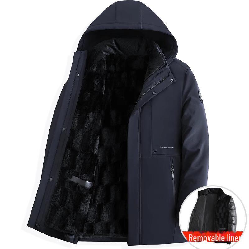 

Мужская зимняя куртка средней длины со съемной бархатной подкладкой 5XL