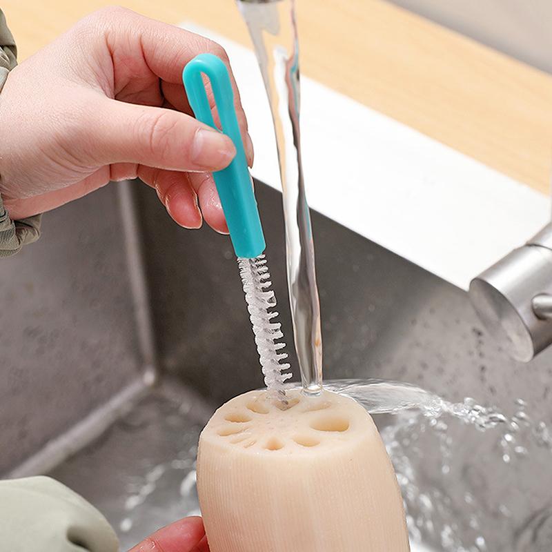 2 Piezas Cepillo de Limpieza Multifuncional Cepillos para Botellas de Paja Limpiador Alambre de Acero Lavar Pajitas para Beber Cepillo para Biberones