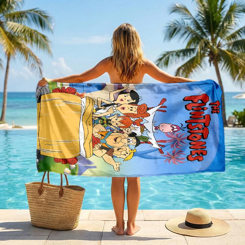 Flintstones Fashion Beach Towel: Ideal for Summer Adventures Soft, absorbent and quick drying suitable for swimming and bathing