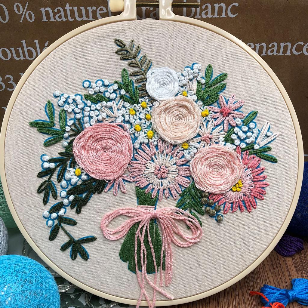 1pc Handmade Bouquet DIY Embroidery Beginner's Kit
