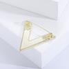 Blucome Trendy Collar Pin Simple Letter V Jewelry Women Rhinestone Brooches for Cardigan Suit Pin Gift