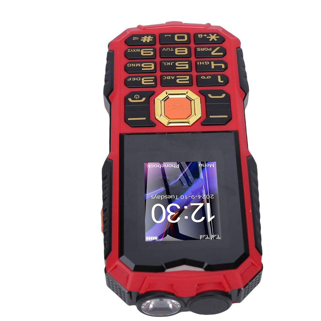 Large Buttons Cell Phone 4G LTE Unlocked with SOS Key 16800mAh Dual SIM MP3 Calling SMS Functions Internet Red