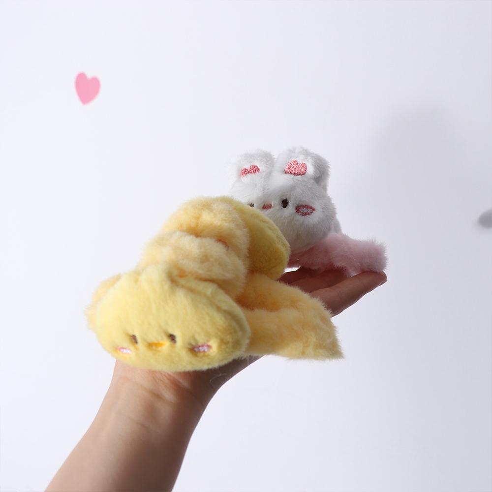 Elegant Doll Plush Panda Hair Claw Rabbit Frog Animal Shark Clip Cartoon Large Size Winter Cross Hair Clip Daily