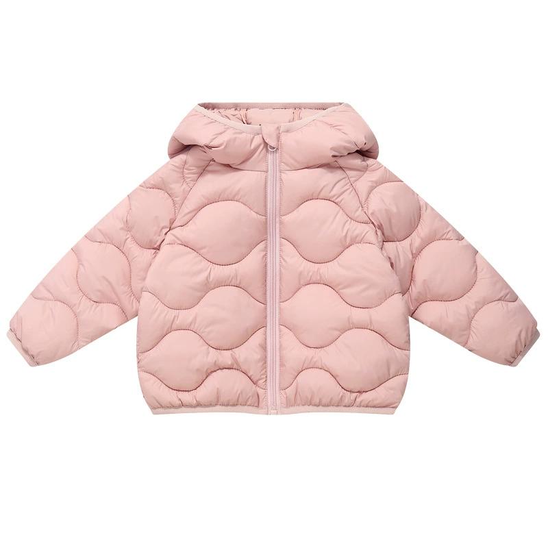 

Детские пуховики Осень Зима Мода Мальчики Девочки Тонкие Теплые Пальто Детские Легкие Пуховые Хлопковые Пальто Детская Одежда 120 розовый