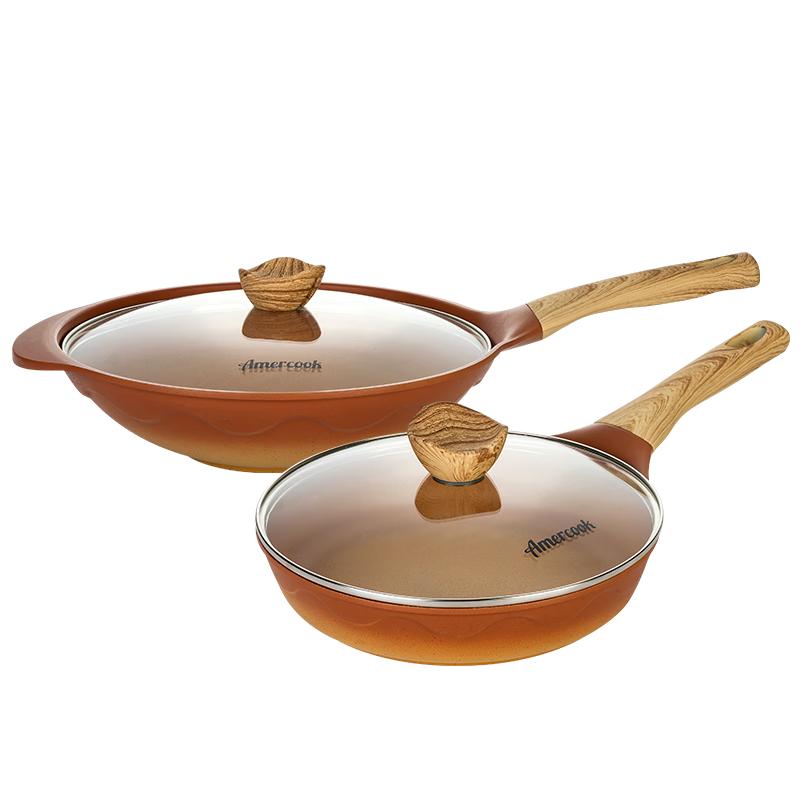 Amercook Alfetta 2-Piece Non-stick Clay Cookware Set