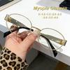 Retro Personalized Metal Elliptical Frame Women's Myopia Glasses Ultra Light Neutral High Quality Anti Blue Light Glasses