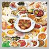 50 Hand-Painted Chinese Food Stickers: Hot Pot, Baozi & More for Journals & Suitcases