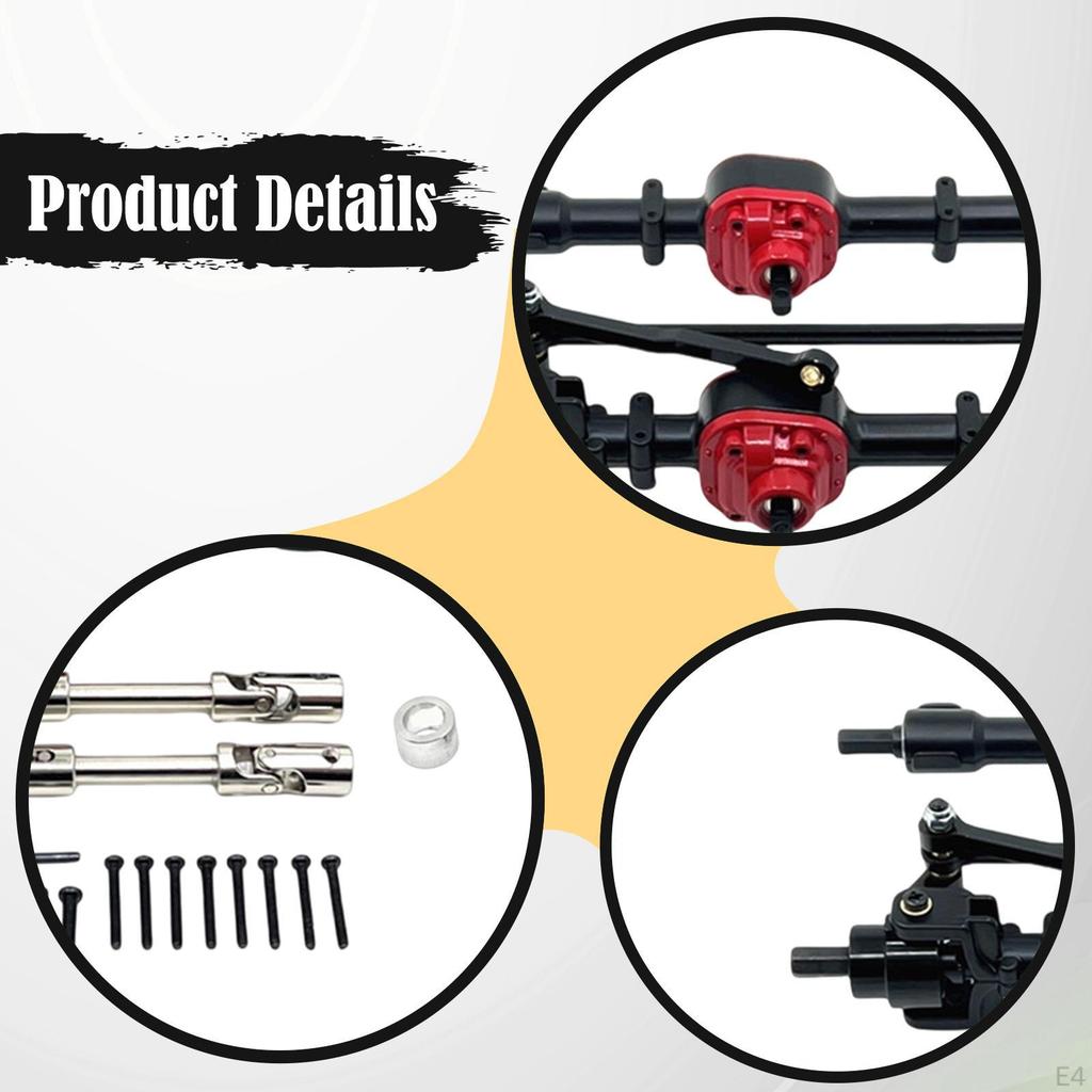 1/12 RC Front Rear Axle Assembly Car Accessory Modified Easy to Install with Drive Shaft