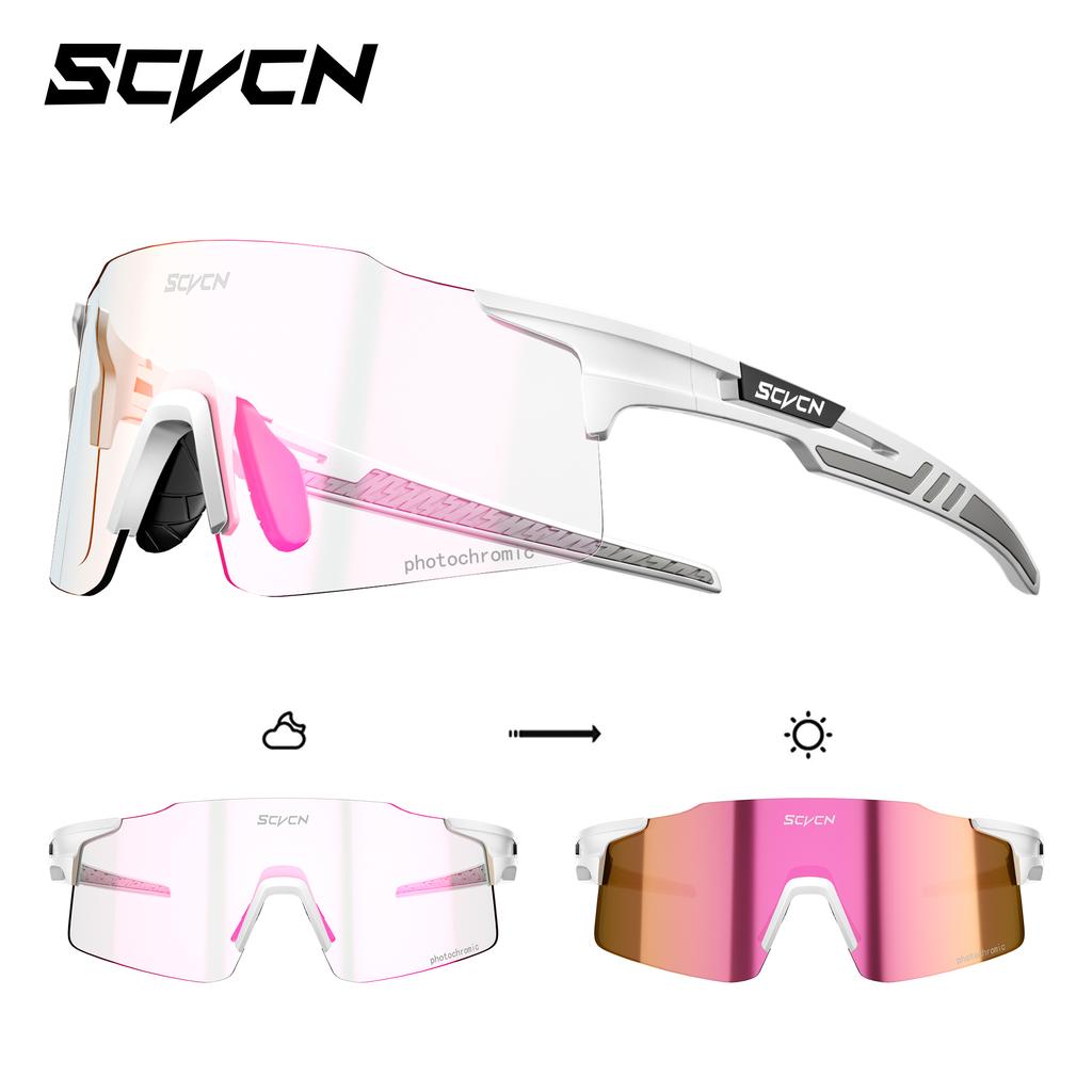 SCVCN Photochrome Radsportbrille Herren Sonnenbrille Outdoor Radfahren Rennrad Mountainbike Brille und Damen Freizeit Wandern Winddicht