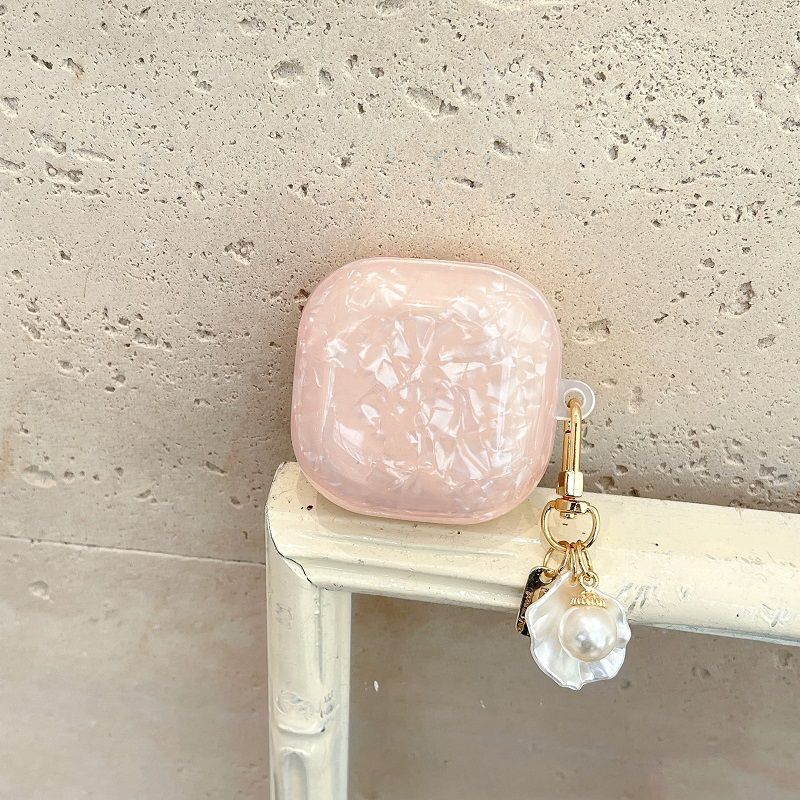 

for Samsung Buds3pro Protective Case Buds Fe Bluetooth Earphone Cover Live/2pro Earphone Case Niche Style Couple Soft Shell Tide Shell Bracelet Samsung Buds 2 Pink shell pattern + shell bracelet