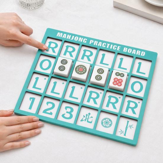 Huaqianguhh Mahjong Practice Board with RLO Charleston Guide & 24 Slots, 3D Printed Solo Trainer, American Strategy Aid for Home Learning Beginners