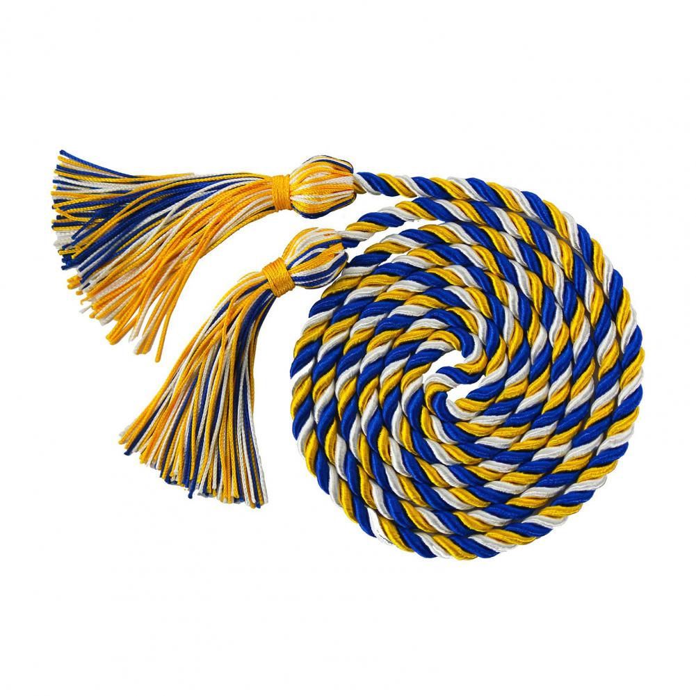 1.7m Graduation Honour Rope Hanger Thick Twisted Rope with Tassel Color-Blocking Tight Knitting Bachelors Master Honour Rope