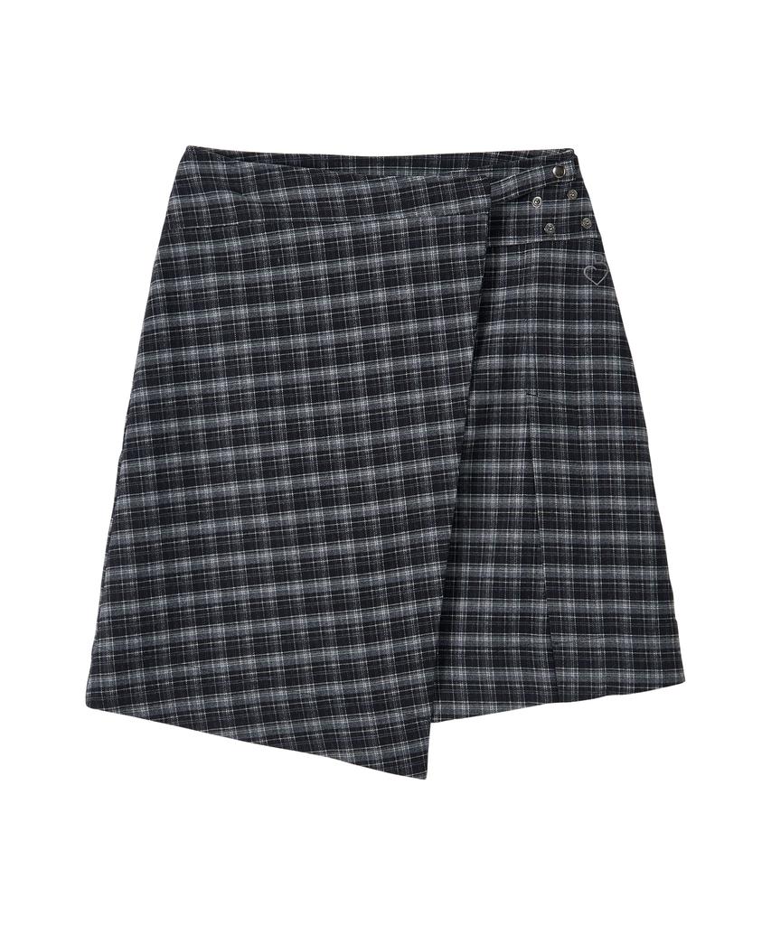 Biteoseljeu Jane Check Wrap Skirt - Black