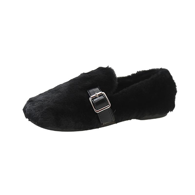 Mao Mao shoes women's winter new flat-bottomed beanie shoes with fleece warm cotton shoes women