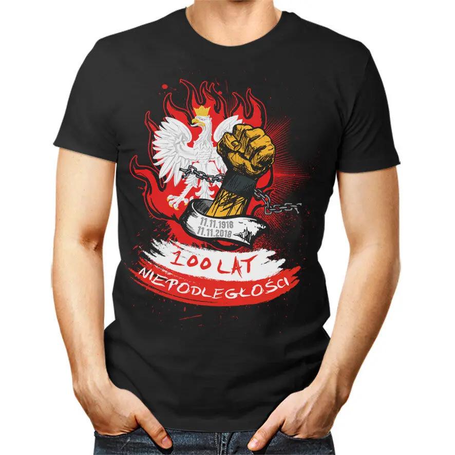 Polska 100 Lat Niepodleglosci Men TShirt Poland 100 Years of Independence Shirt Short Sleeve Casual Cotton ONeck Mens T Shirt S