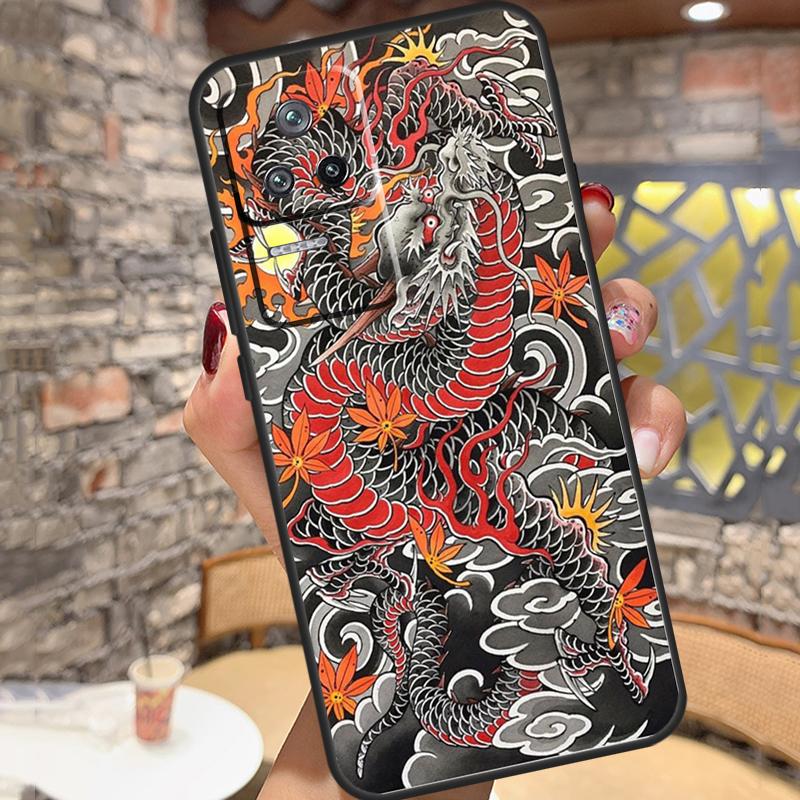 Yakuza Dragon Tattoo Case For Xiaomi 14 Ultra 15 13 11T 12T 13T 14T Pro POCO X3 X5 X6 X7 Pro M6 F5 F6 Pro Cover