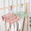 Windproof 32-Clip Plastic Clothes Rack: Non-Slip, Multi-Function Drying Rack for Children's Socks and More