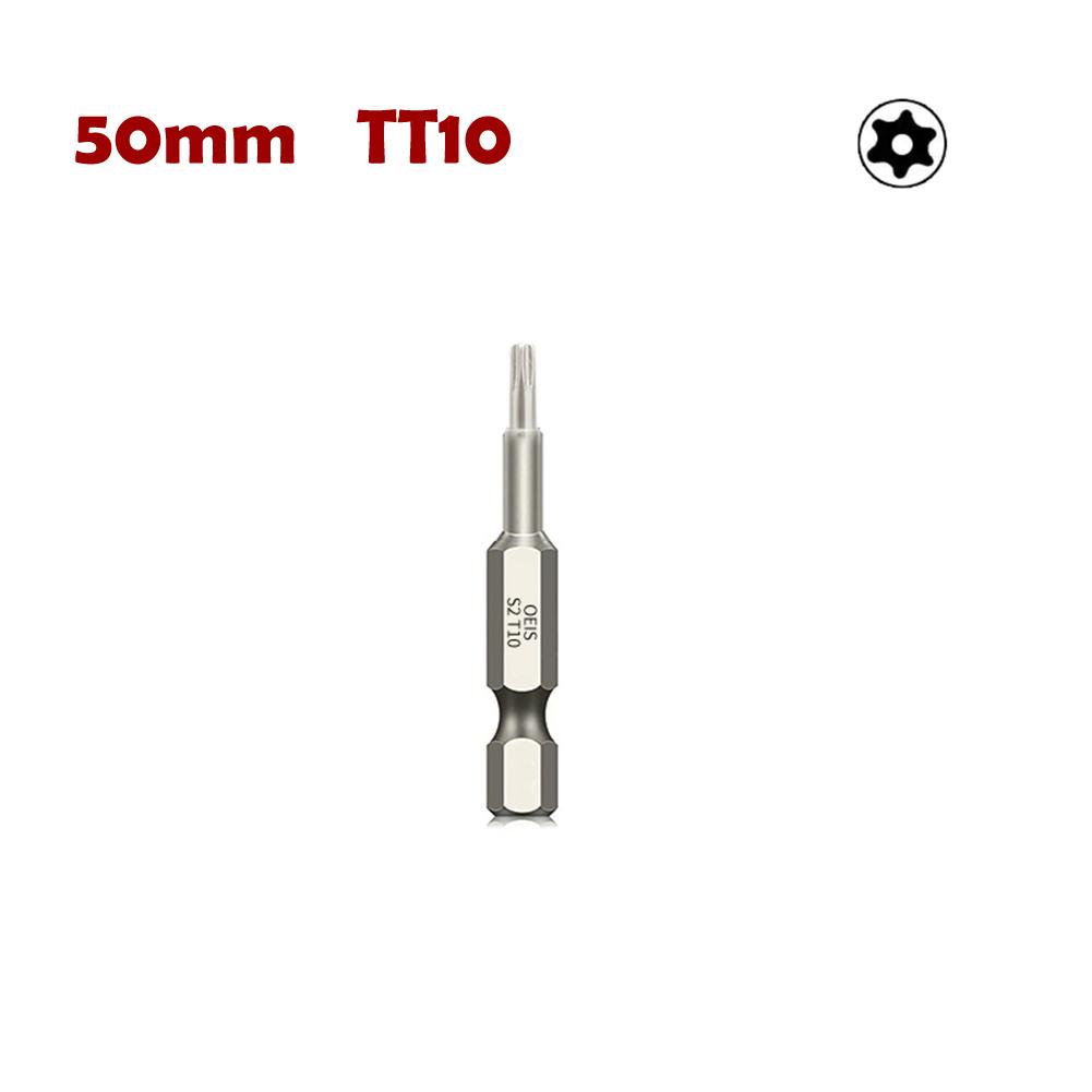 50mm magnetický dutý šroubovák Torx bity 1/4 palcové elektrické šroubováky ze slitinové oceli se šestihrannou stopkou hlava T7-T40