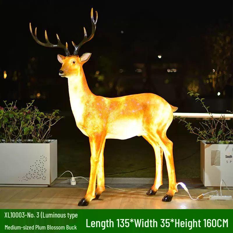 Outdoor Luminous Sika Deer Sculptures
