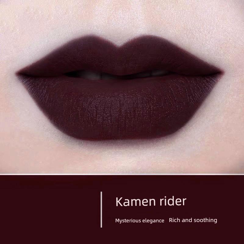 Black Matte Dark-Toned Lipstick in a Deep Shade, Vintage Vampire Style, Long-Lasting and Waterproof